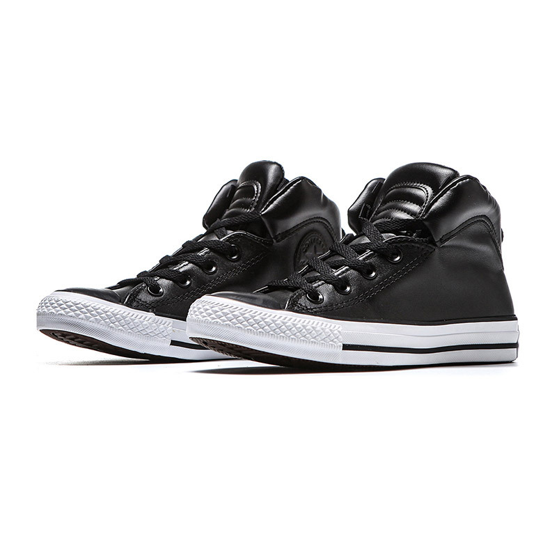 【自营】Converse匡威女鞋板鞋高帮皮质轻便运动休闲鞋557957C 557957C黑色