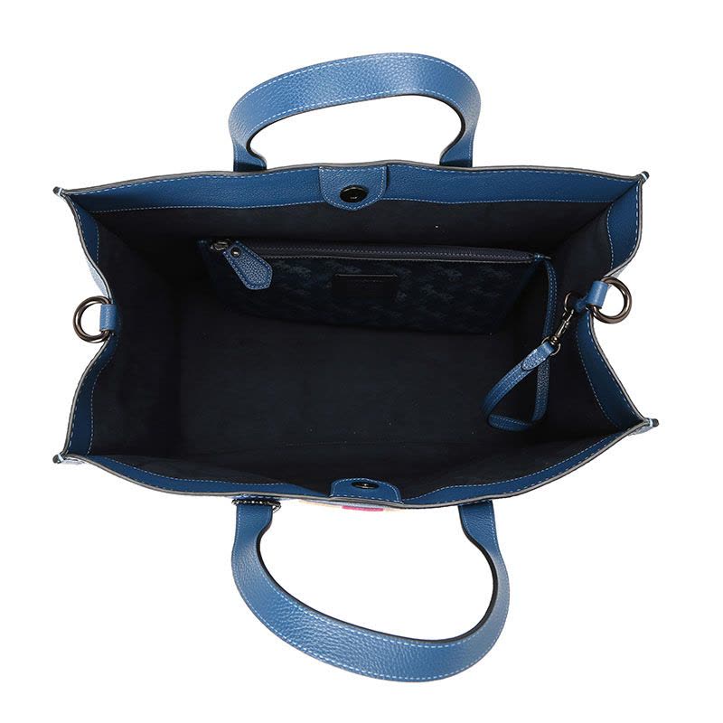 20新款 COACH 马车图案印花和VARSITY条纹托特包单肩手提包40x35x19CM图片