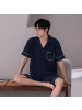 新款睡衣男士夏季棉质短袖短裤加大码休闲家居服套装可外穿