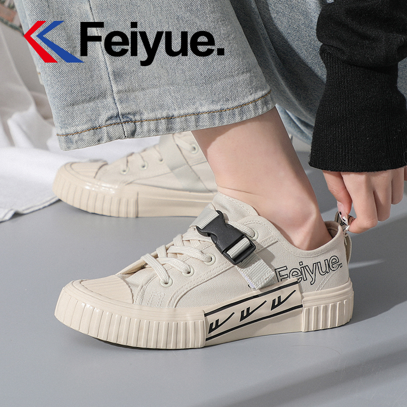 飞跃(FEIYUE)新款日系百搭饼干鞋拼色休闲鞋透气帆布鞋情侣款