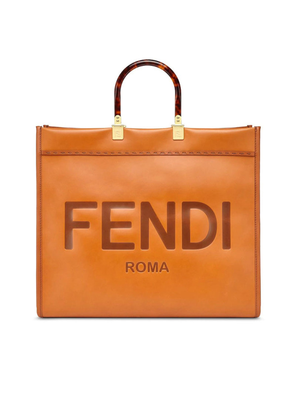 预售 芬迪FENDI SUNSHINE TOTE包大号 字母印字标光面皮 女士手提包 8BH372金扣