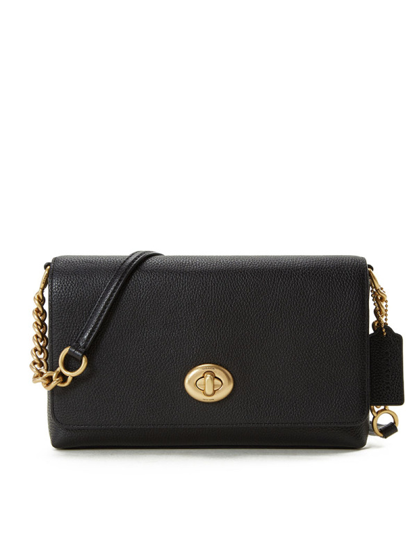 COACH/蔻驰女包经典翻盖包口盖包单肩斜挎包粒面皮金扣椭圆扣简约