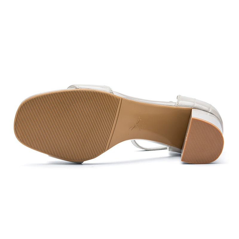 红蜻蜓凉鞋女夏季新款真皮舒适高跟凉鞋百搭露趾粗跟工作鞋子