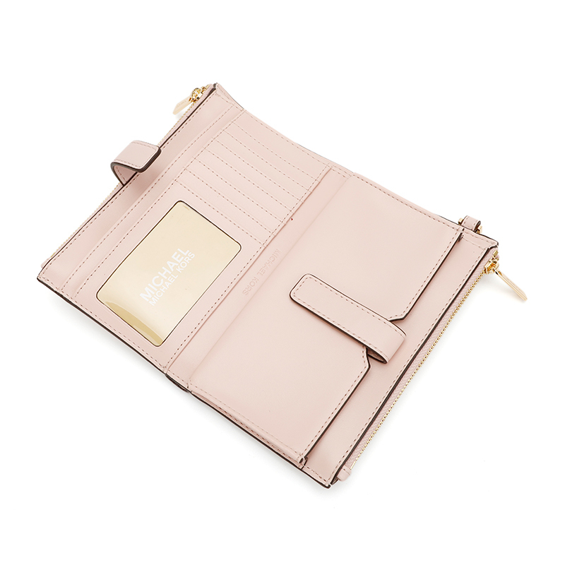 MICHAEL KORS MK 迈克·科尔斯 奢侈品 女士米白色人造革MK印花中长款手拿包手拎包钱包35F8GTVW0B