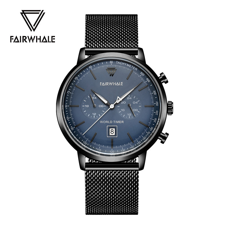 马克华菲fairwhale手表双视窗石英表防水夜光时尚腕表参数