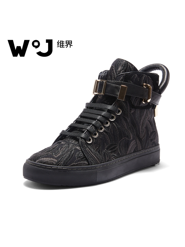 维界男鞋潮流韩版新款高帮鞋复古个性青年时尚百搭休闲高帮板鞋男