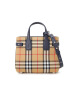博柏利BURBERRY Banner 通勤手拎包 格纹拼皮4078508 女士手提斜挎单肩包