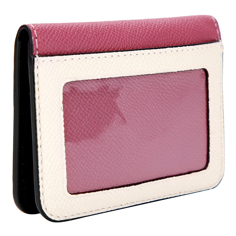 coach蔻驰奢侈品女士玫红色皮革卡包钥匙包f77901imlok