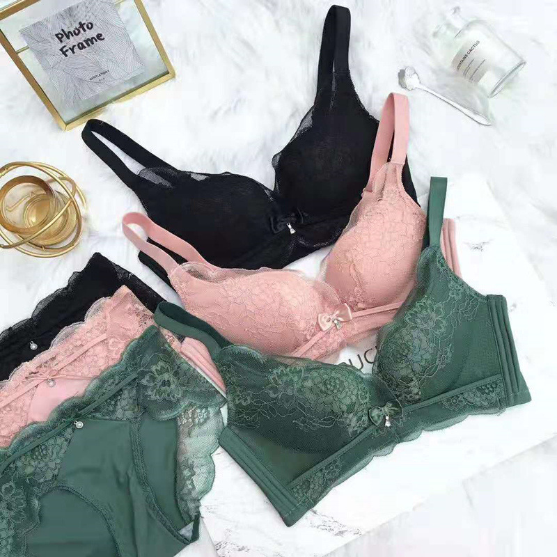 新款性感蕾丝文胸套装小胸聚拢调整型收副乳无痕无钢圈内衣女胸罩