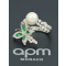 【apm MONACO】天然珍珠蝴蝶925银戒指女士时尚高贵镶晶钻指环欧美风格首饰A18655M