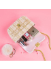HELLO KITTY 毛呢格子系列hellokitty翻盖链条单肩斜挎包 粉