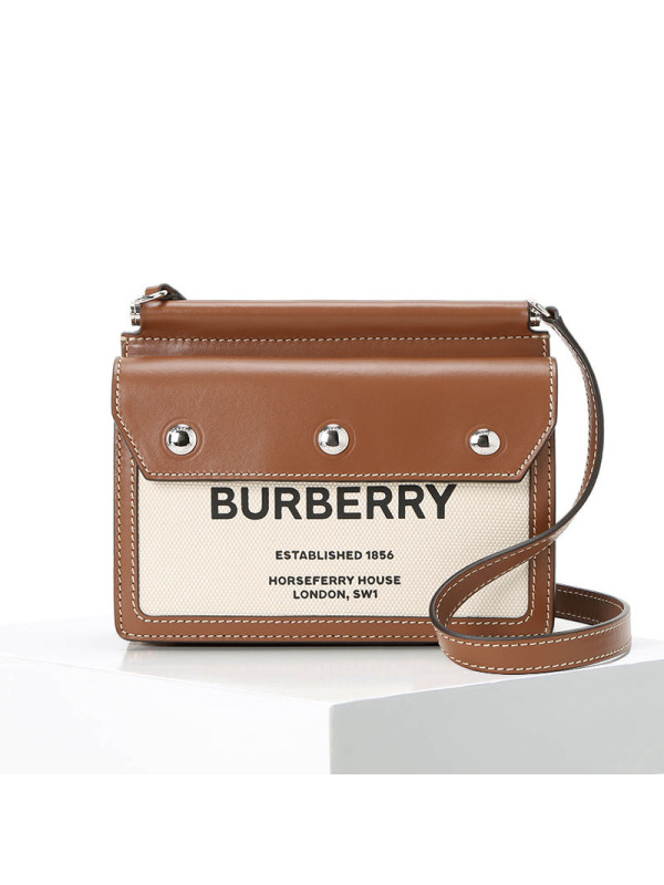预售BURBERRY Title 口盖包 字母徽标 帆布织物 8014611