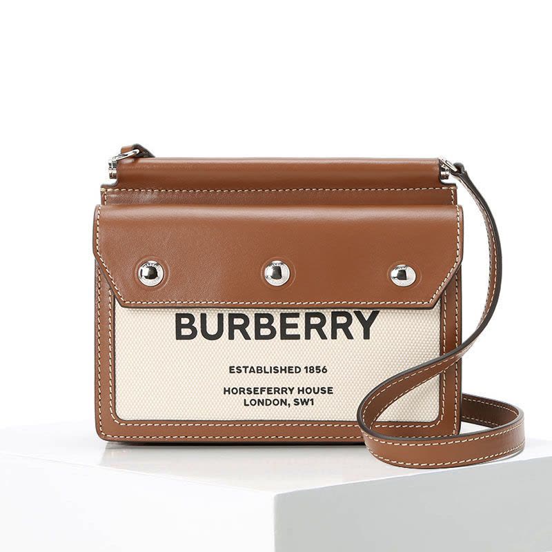 预售BURBERRY Title 口盖包 字母徽标 帆布织物 8014611图片