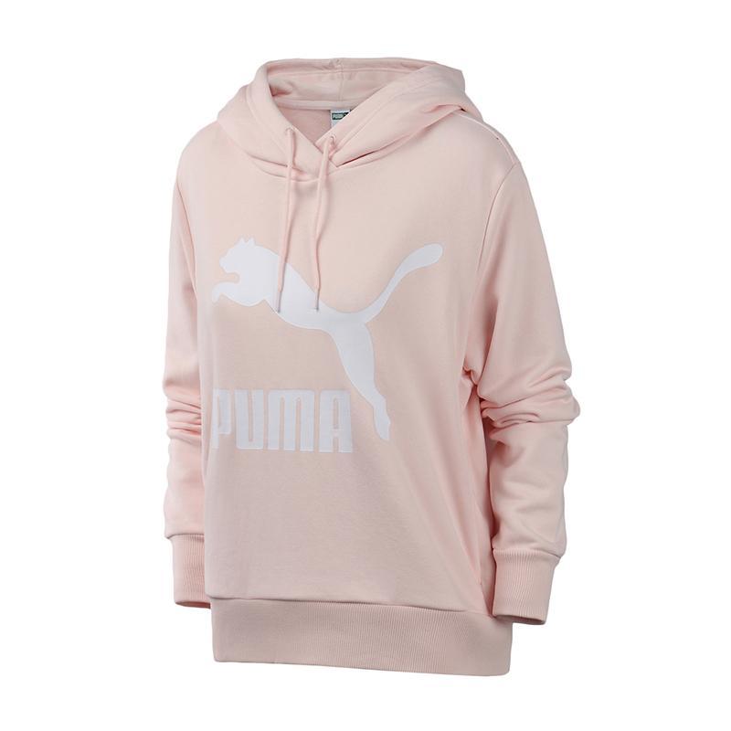 PUMA彪马女装运动服经典LOGO款连帽休闲针织卫衣595915