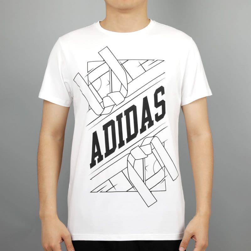 adidas阿迪达斯跆拳道休闲男装圆领运动短袖速干跑步T恤夏ADITSG1-WB图片