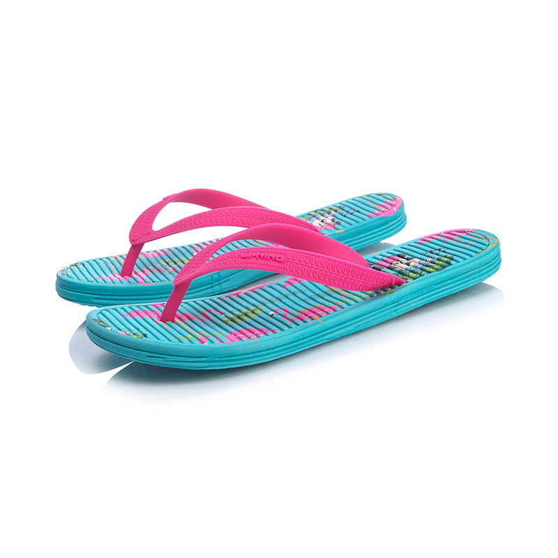 李宁迪士尼米奇联名款ln floper女子轻便潮流拖鞋agap002-3