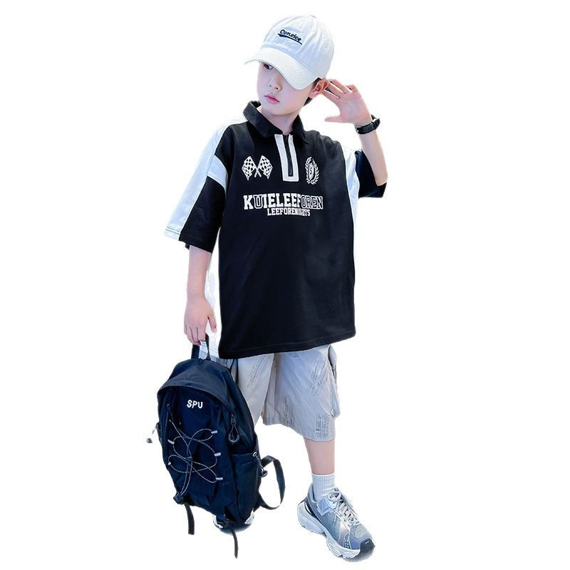 儿童装男童夏装POLO衫T恤2025新款中大童夏季男孩夏款纯棉短袖潮t