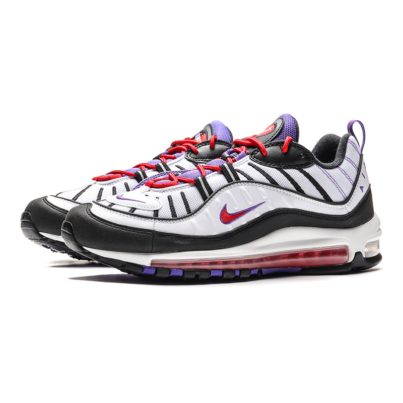 NIKE男鞋休闲鞋AIR MAX 98黑紫猛龙气垫缓震运动鞋640744