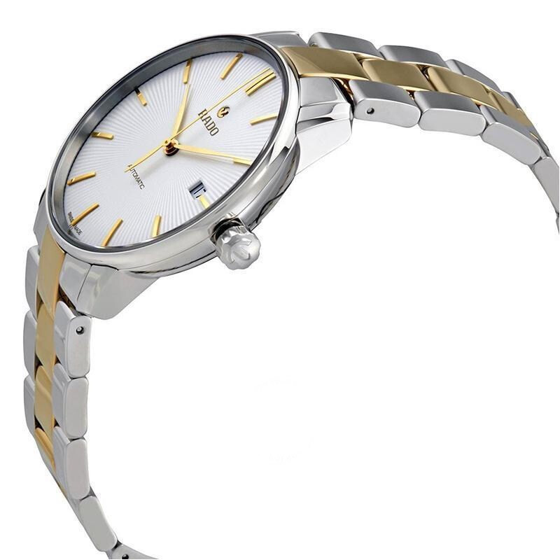 雷达(RADO)瑞士手表 晶璨系列自动机械表时尚款腕表 38mm银白盘间金钢带 R22860032