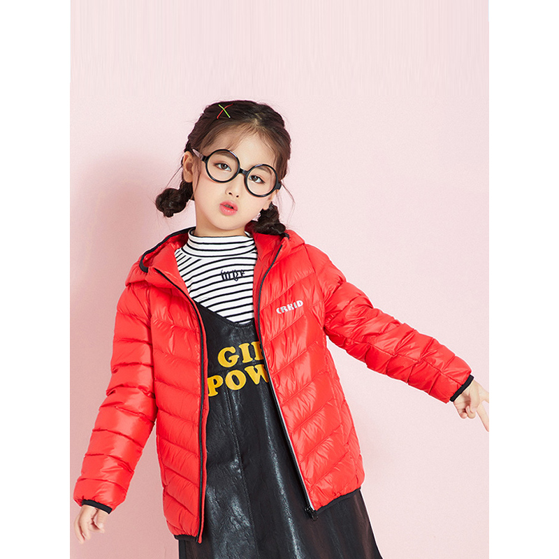 千仞岗2019新品童装羽绒服男童女童连帽保暖羽绒服239810