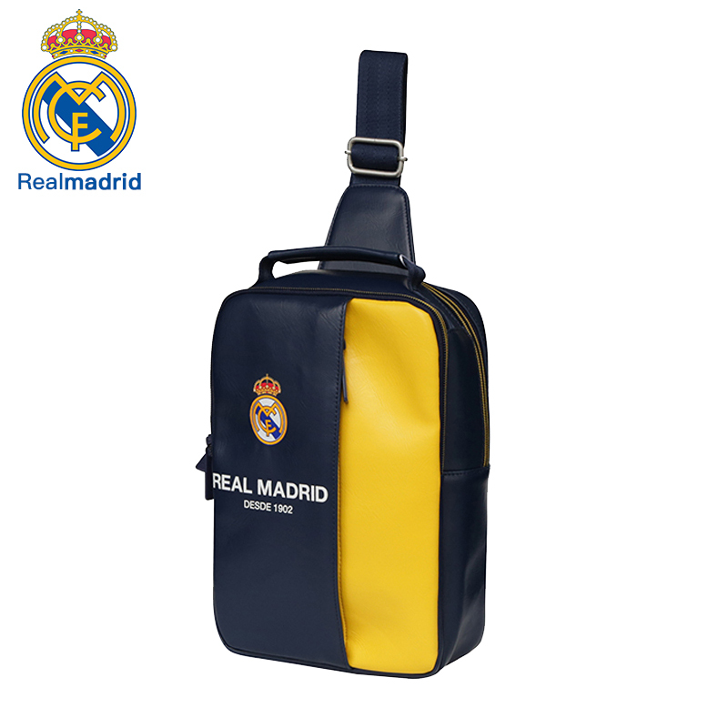 皇家马德里Realmadrid官方正品时尚男女士多功能大容量手提运动户外登山休闲健身训练商旅行电脑单肩小挎书包背包蓝色