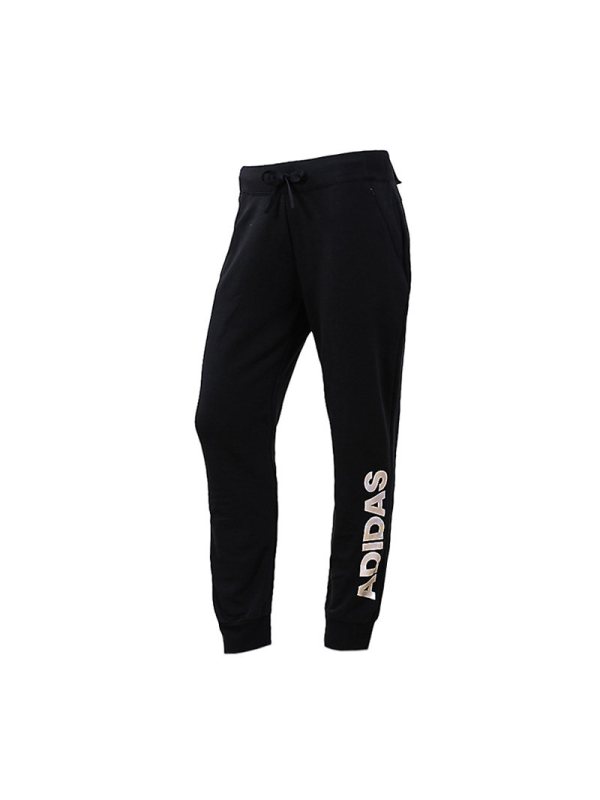 阿迪达斯女裤运动裤收口长裤针织休闲小脚裤DT2414