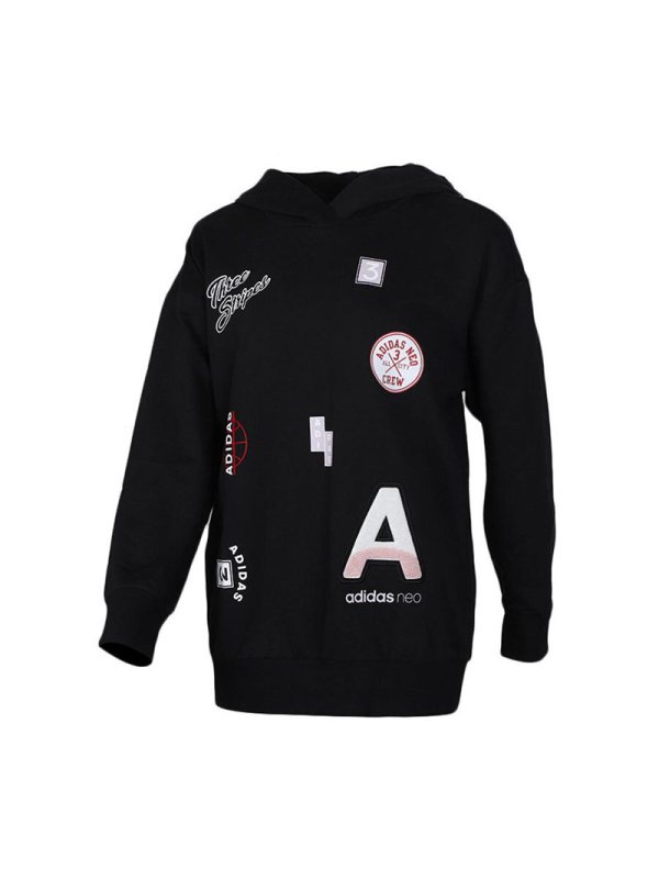 Adidas阿迪达斯neo卫衣女2020冬季新款运动宽松连帽套头衫EI4289