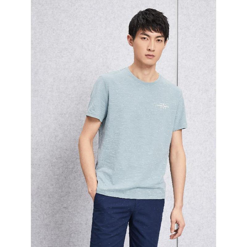 hla海澜之家花纹短袖t恤2018夏季新品舒适短袖t恤男hntbj2e129a