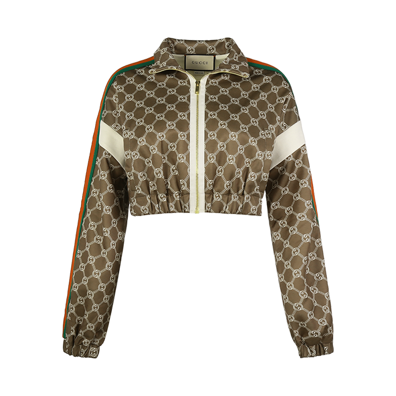 古驰 gucci 女士短款立领拉链开衫运动衫夹克上衣外套671495 xjd1g