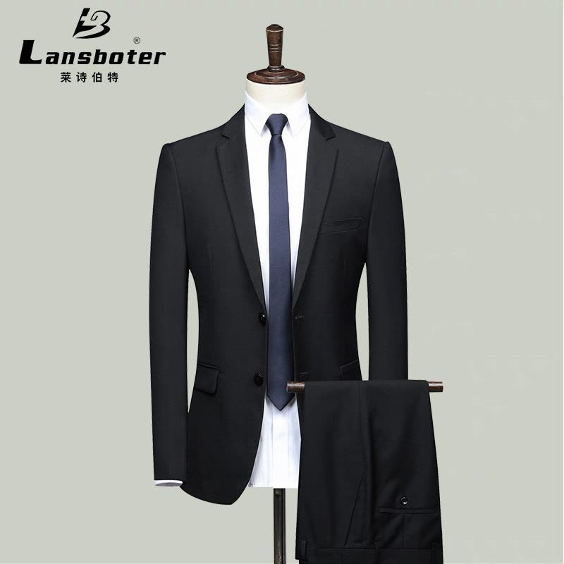 品质西服套装纯色男士商务西装修身正装职业婚礼西服套西图片