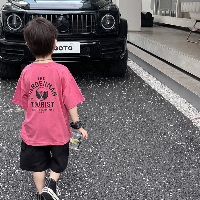 Jusen Shayu儿童短袖2023童酷夏季新款韩版洋气宝宝上衣帅气个性