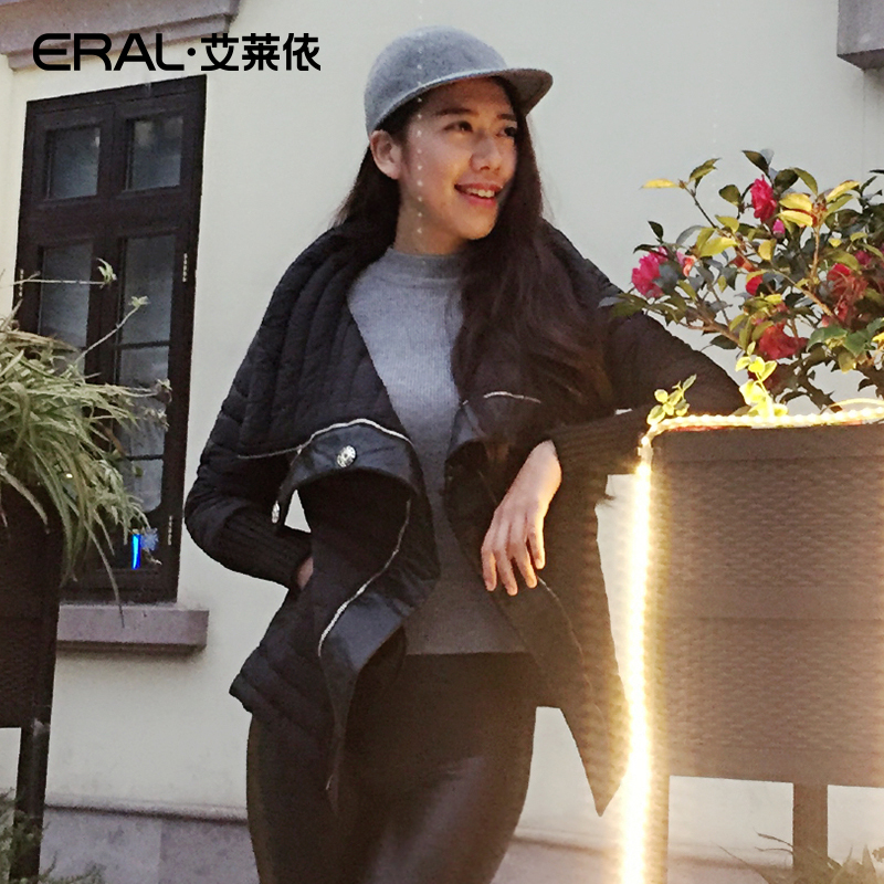 ERAL/艾莱依冬装立领斜襟腰带韩版修身羽绒服女时尚外套潮2007D