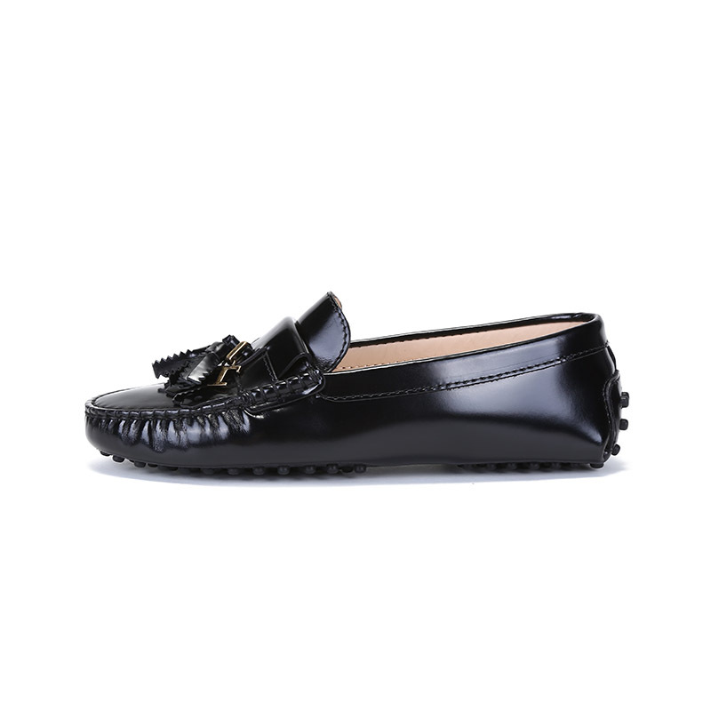 托德斯 tods 女士皮革流苏装饰单鞋豆豆鞋平底鞋xxw00g0et50sha