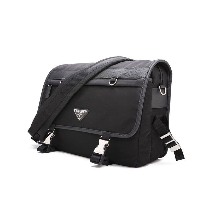 PRADA/普拉达 女包带扣装饰链条斜挎小方包 1BD067图片