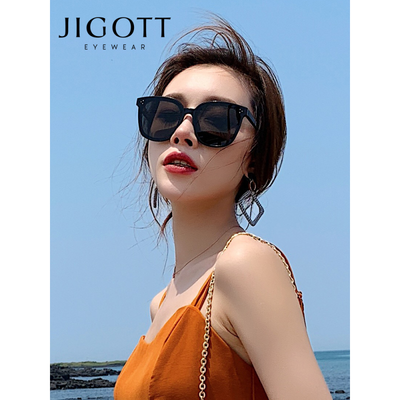 JIGOTT太阳镜女 防紫外线时尚复古显脸小眼镜网红墨镜2019新款潮 52038