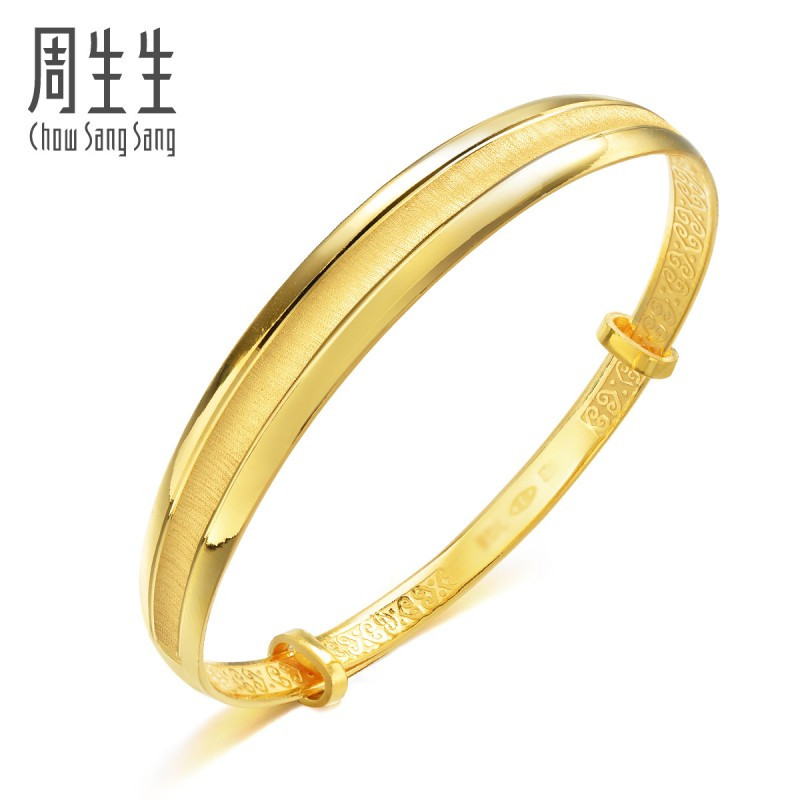 周生生(CHOW SANG SANG)金手镯足金开口手镯结婚婚嫁金镯子女士88000K计价