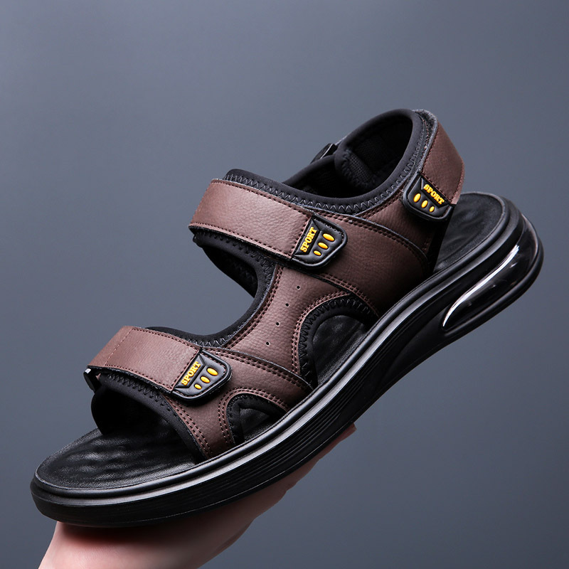 气垫增高凉鞋男士户外穿夏季新款运动休闲沙滩鞋男开车凉拖鞋