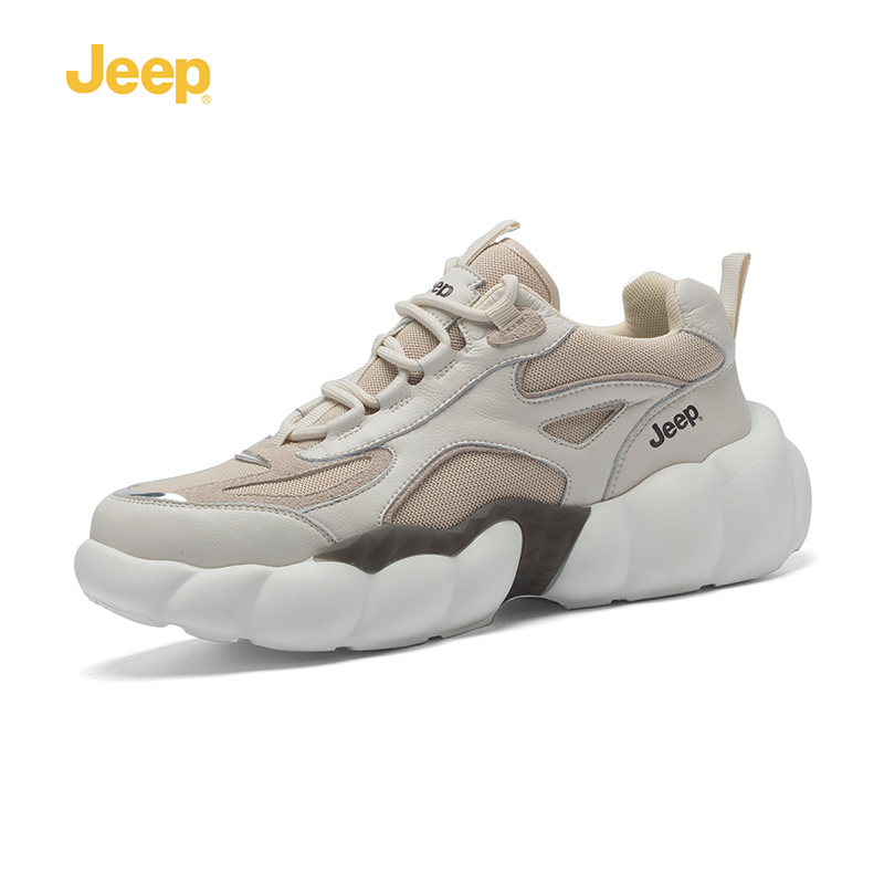 jeep吉普男鞋运动休闲橡胶大底复古老爹鞋旅游鞋视频
