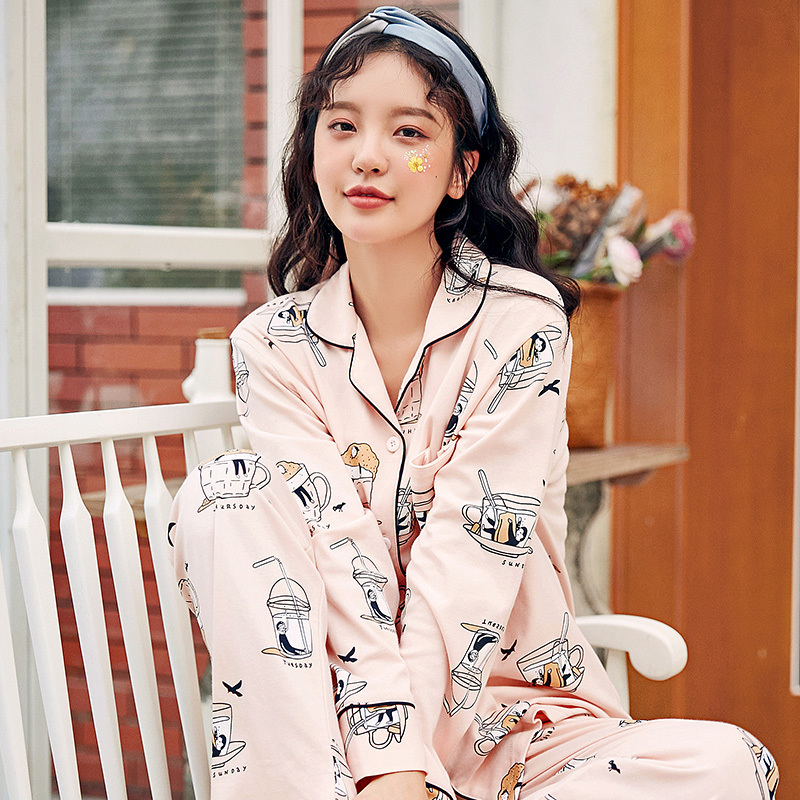 MiiOW/猫人睡衣家居服女（莓+卡通杯+几何线条+线球小猫）