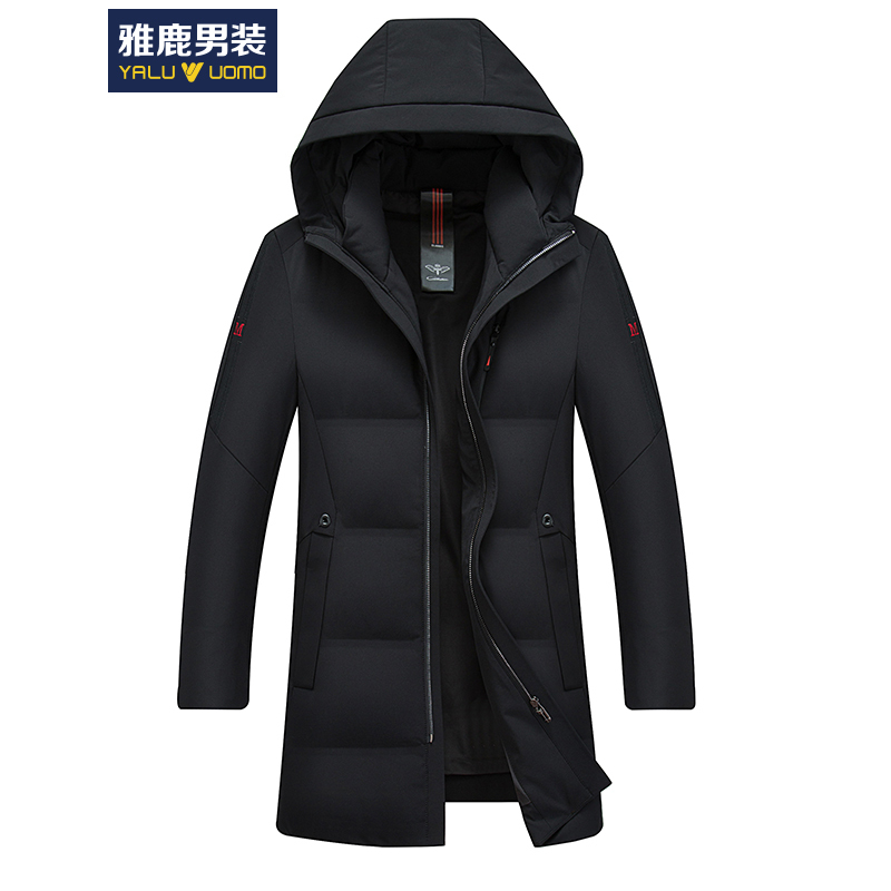 雅鹿男装新款2018 爸爸羽绒服加厚保暖中长款S48EDYA18055