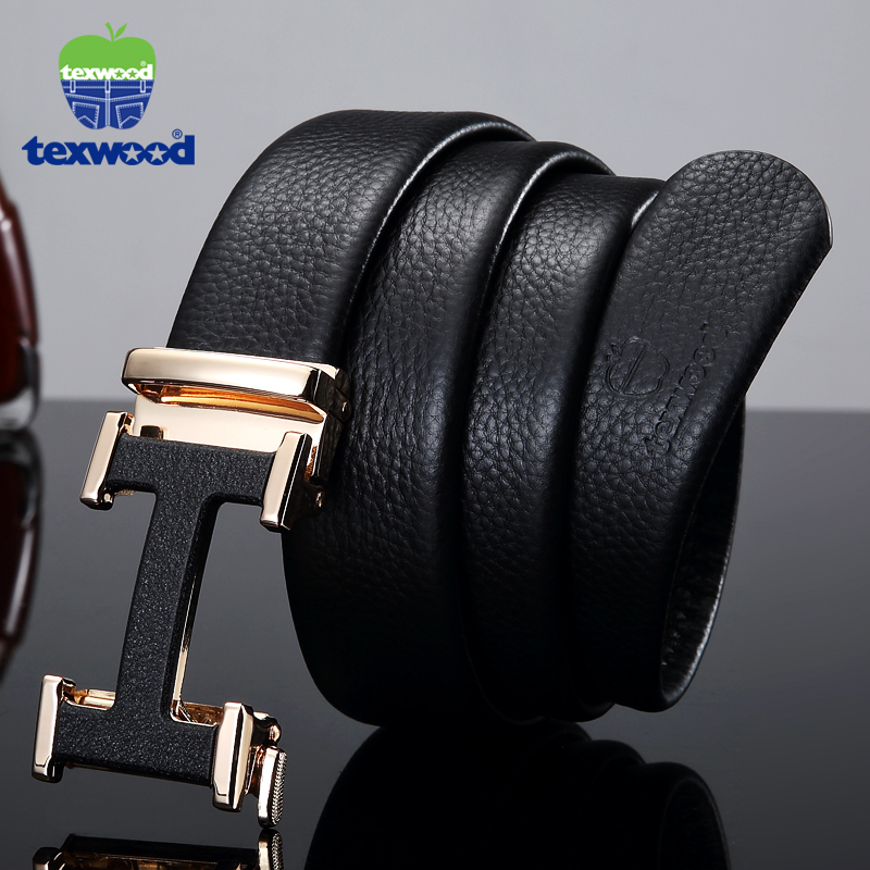 texwood萍果牌 皮带男自动扣真皮裤腰带男士商务牛皮裤带休闲百搭男式软皮腰带礼盒装