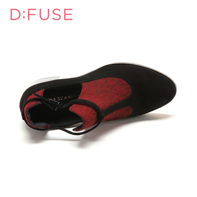 D：Fuse/迪芙斯秋新款深口方跟圆头简约时尚女单鞋DF53114031图片