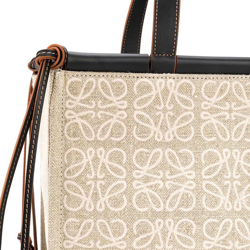 预售 罗意威LOEWE Anagram 亚麻和牛皮革 Cushion Tote 手袋 女士手提包 A612B90X14图片