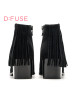 迪芙斯D:FUSE牛皮尖头中跟套脚流苏深口女鞋DF64117309