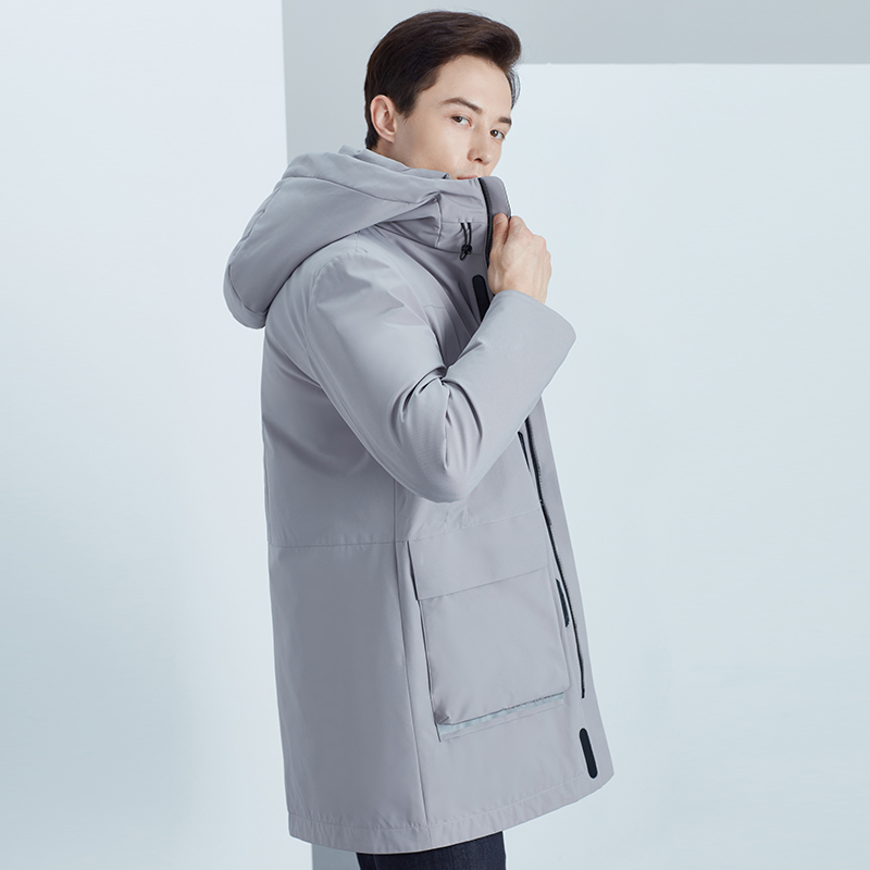 雅鹿羽绒服男中长款2019新款保暖休闲时尚连帽男士冬季外套反季