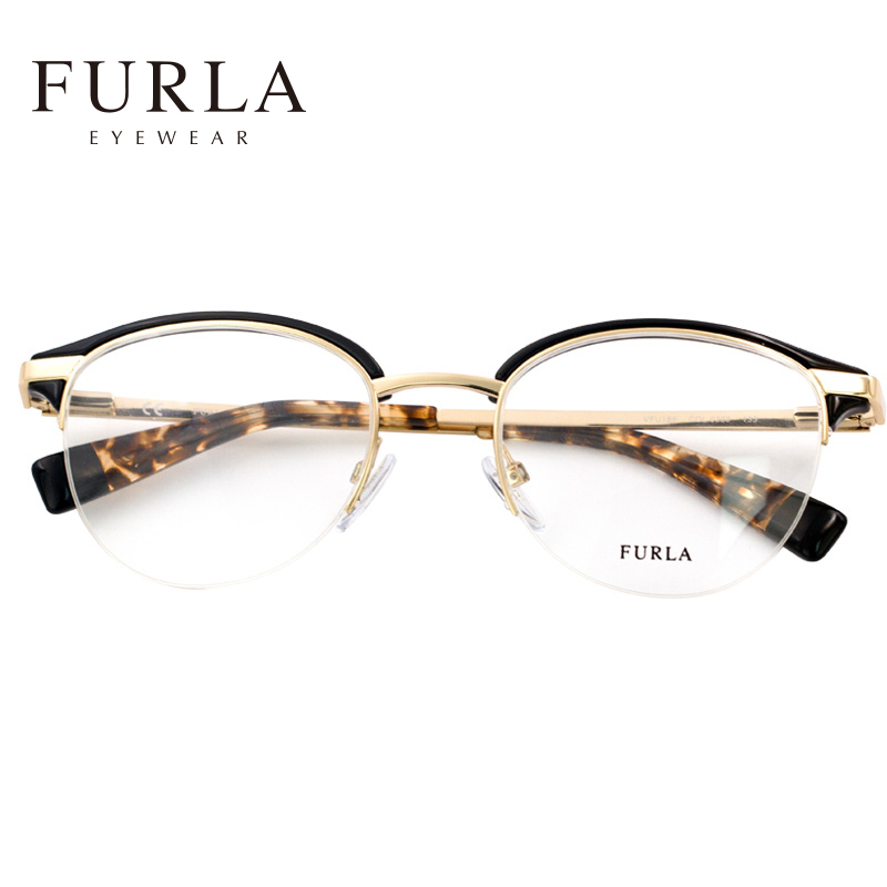 FURLA芙拉金属眼镜框女士时尚潮个性显瘦光学架板材半框架_1