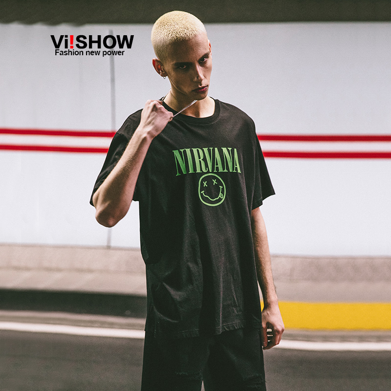 viishowT恤男韩版夏季圆领纯色休闲上衣学生装T恤潮牌8