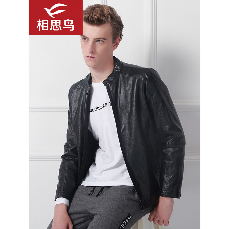 红豆相思鸟（xiangsiniao)男士春秋季百搭基础款皮衣 男士外套OJ078
