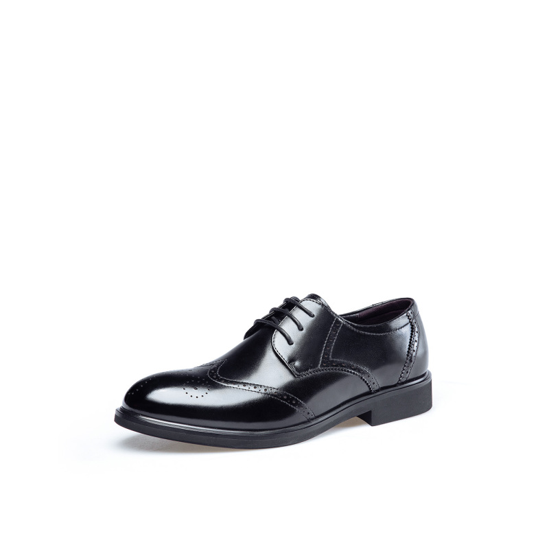 花花公子男士绅士英伦雅痞布洛克雕花百搭商务系带正装德比鞋皮鞋男鞋