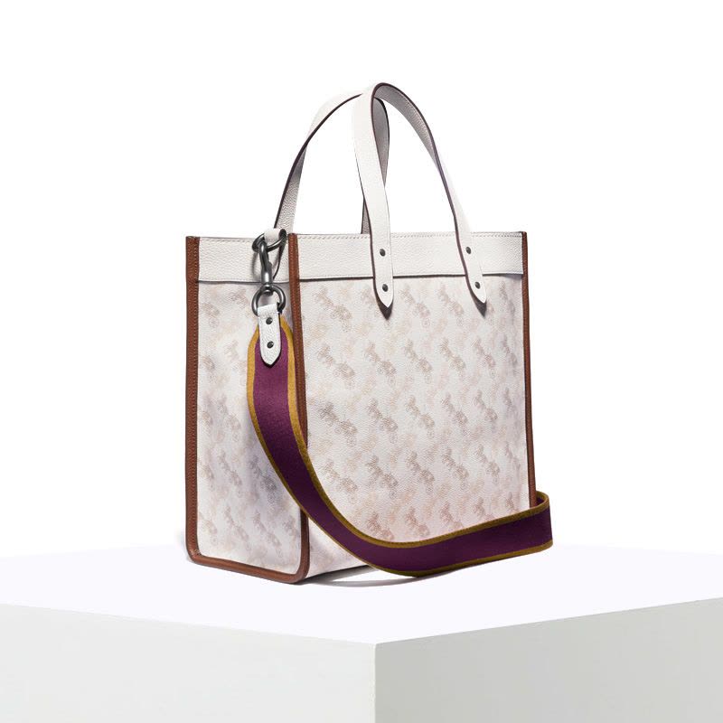 20新款 COACH\蔻驰 手提托特包 马车印花PVC图片